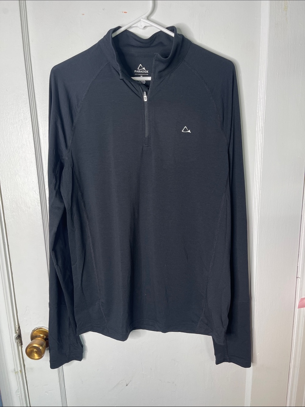 Paradox Quarter Zip Pullover Shirt Medium Black Merino Blend Dri Release Mens